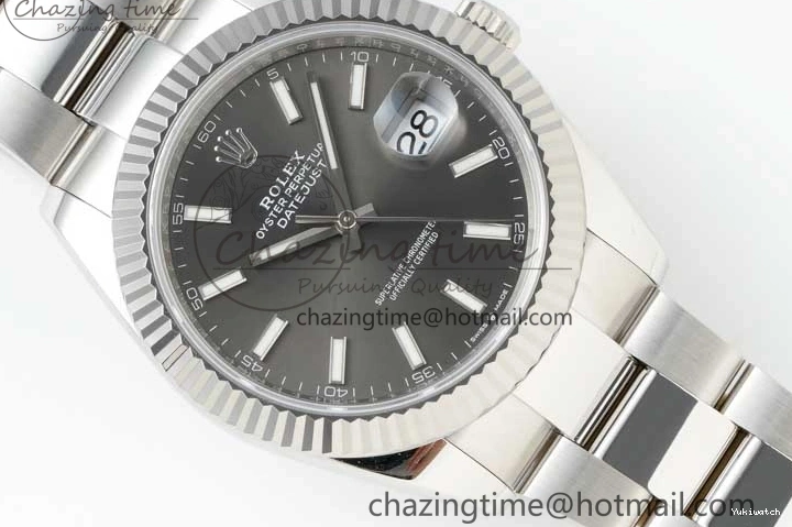 Bracelet on Dial DateJust 126334 VR3235 41 Oyster 1:1 904L NTF Gray Steel Stick Edition Best 1102